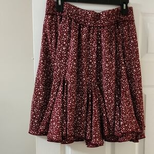 ODDI Floral Burgundy Skater Skirt ODDY